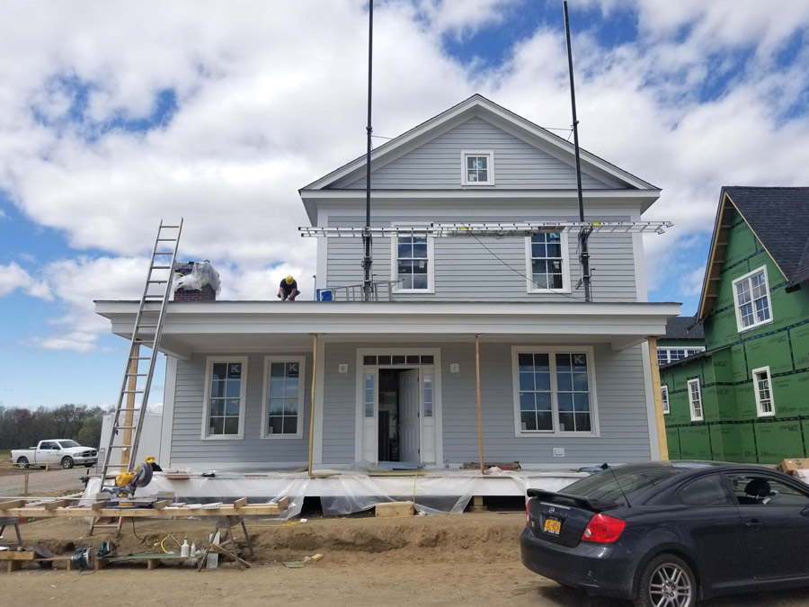 View from the front of The Baldwin model home under construction
