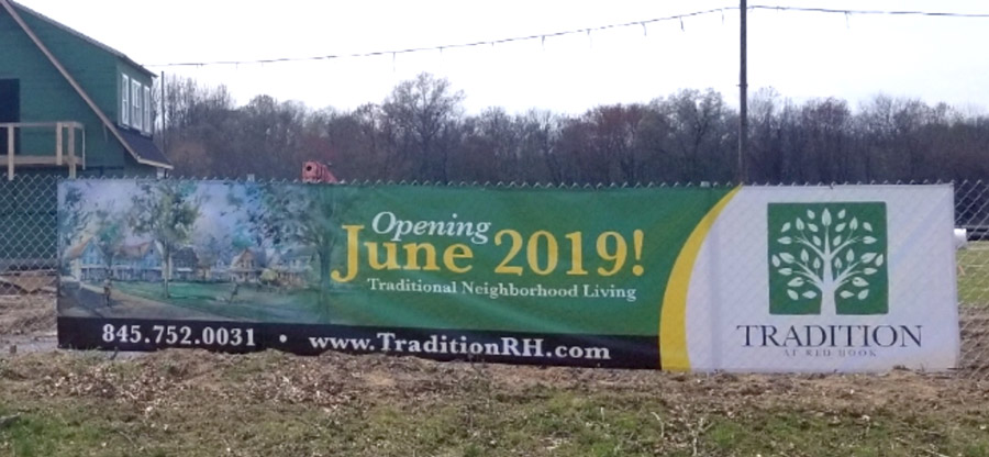 Opening June 2019 Banner outside Tradition at Red Hook